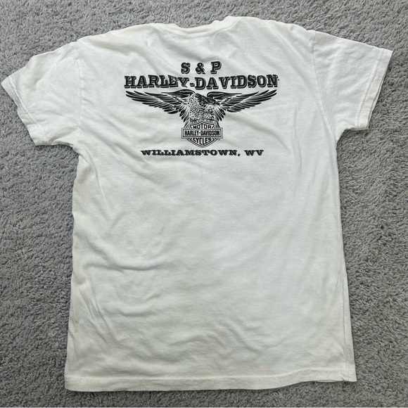 Harley Davidson Shirt Womens Medium Tee Authentic HD TShirt Wake up Rumble RIde - Picture 4 of 4